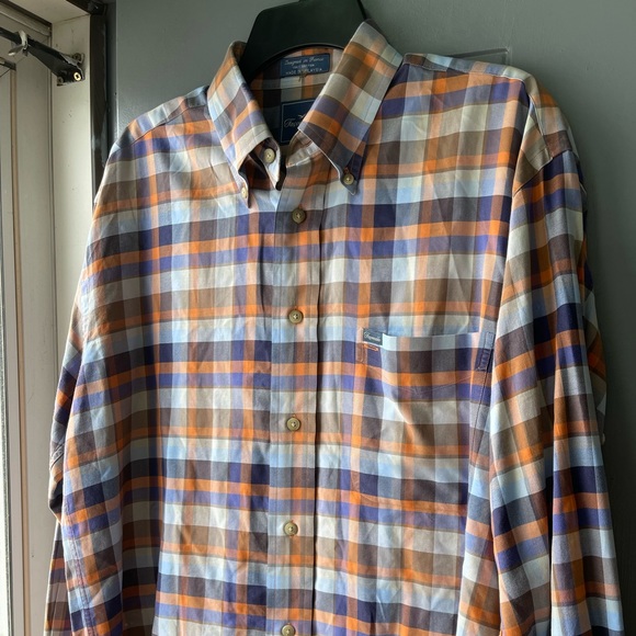 Faconnable Plaid Button Down shirt sz M - Picture 3 of 4